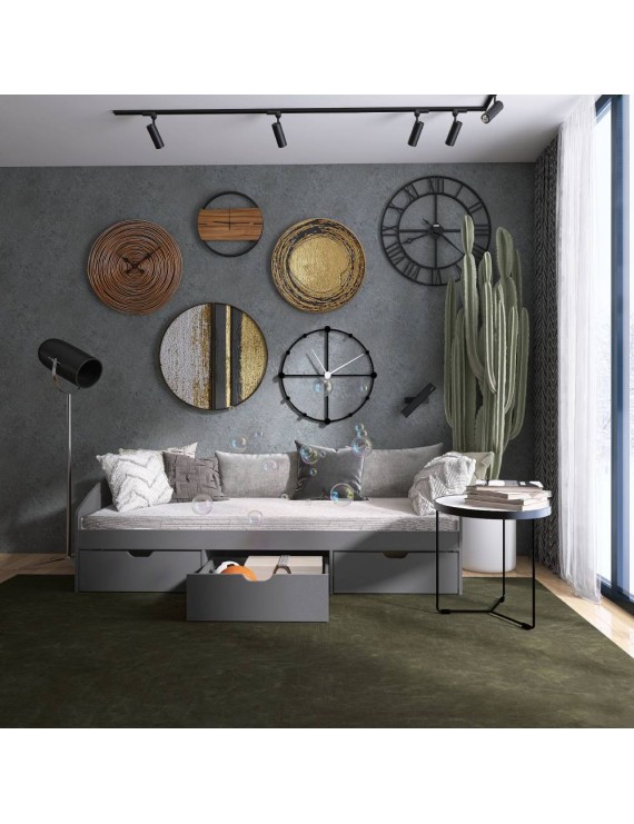 Ліжко односпальне з ящиками Еверест Комфорт 3 193х84х59 см Графіт (DTM-5728)