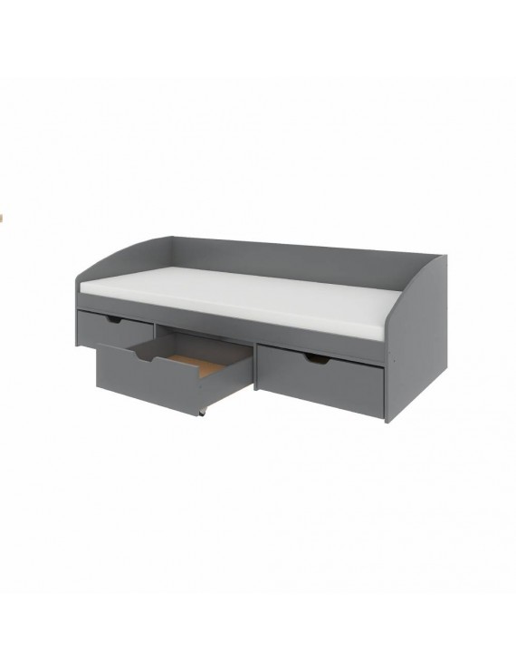 Ліжко односпальне з ящиками Еверест Комфорт 3 193х84х59 см Графіт (DTM-5728)