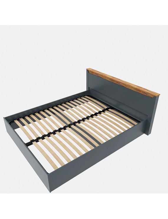 Ліжко двоспальне Еверест Нордік-1600 (ламельний каркас) 160х200 см Графіт + Дуб крафт золотий (DTM-5556)