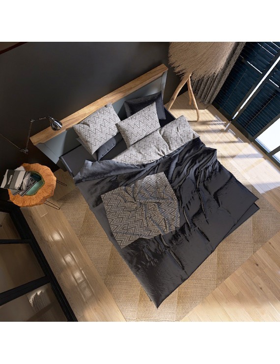 Ліжко двоспальне Еверест Нордік-1600 (ламельний каркас) 160х200 см Графіт + Дуб крафт золотий (DTM-5556)