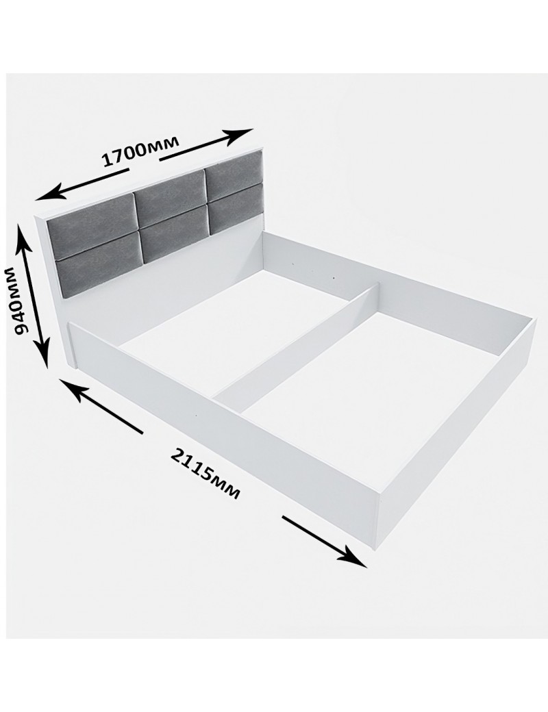 Ліжко двоспальне Еверест КЛ-1600 Лайт (без основи під матрац) 160х200 см Німфея Альба (DTM-4650)