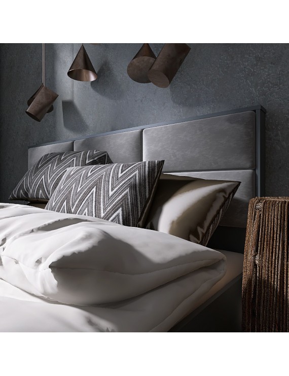 Ліжко двоспальне Еверест КЛ-1600 Лайт (щит ДСП під матрац) 160х200 см Графіт (DTM-4903)