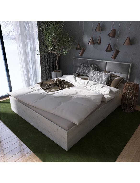 Ліжко двоспальне Еверест КЛ-1600 Лайт (щит ДСП під матрац) 160х200 см Дуб Крафт білий (DTM-071071)