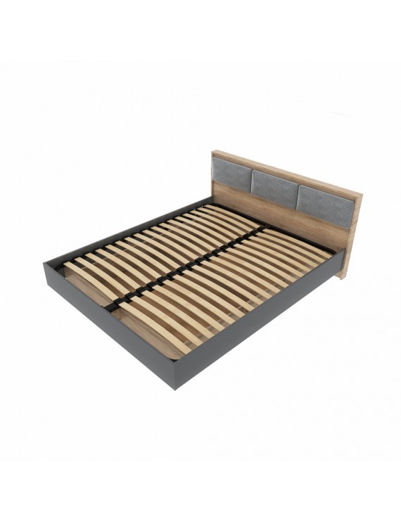 Ліжко двоспальне (ламельний каркас) Еверест Сіті-1600 200,5х168,8х82,6 см Дуб сонома/Графіт (DTM-071115)