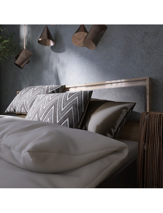 Ліжко двоспальне (ламельний каркас) Еверест Сіті-1600 200,5х168,8х82,6 см Дуб сонома/Графіт (DTM-071115)