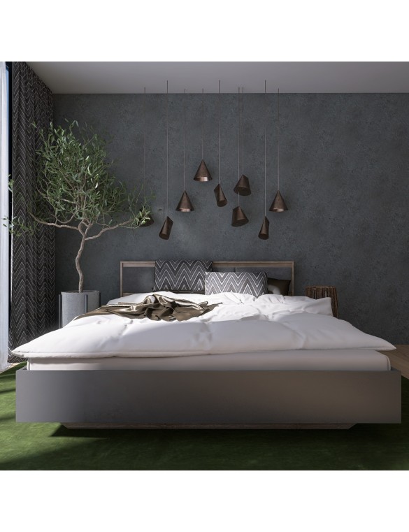 Ліжко двоспальне (ламельний каркас) Еверест Сіті-1600 200,5х168,8х82,6 см Дуб сонома/Графіт (DTM-071115)