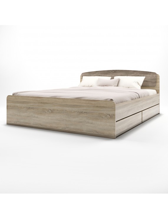 Двоспальне ліжко Еверест Асторія з двома ящиками 160х200 см сонома/трюфель (DTM-2489)