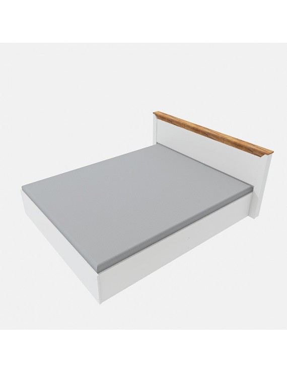 Ліжко двоспальне Еверест Нордік-1600 (щит ДСП під матрац) 160х200 см Білий + Дуб крафт золотий (DTM-5557)