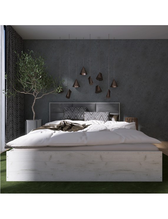 Ліжко двоспальне Еверест КЛ-1400 Лайт (щит ДСП під матрац) 140х200 см Дуб Крафт білий (DTM-071070)