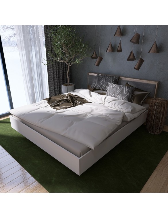 Ліжко двоспальне (щит ДСП під матрац) Еверест Сіті-1600 200,5х168,8х82,6 см Дуб сонома/Білий (DTM-071116)