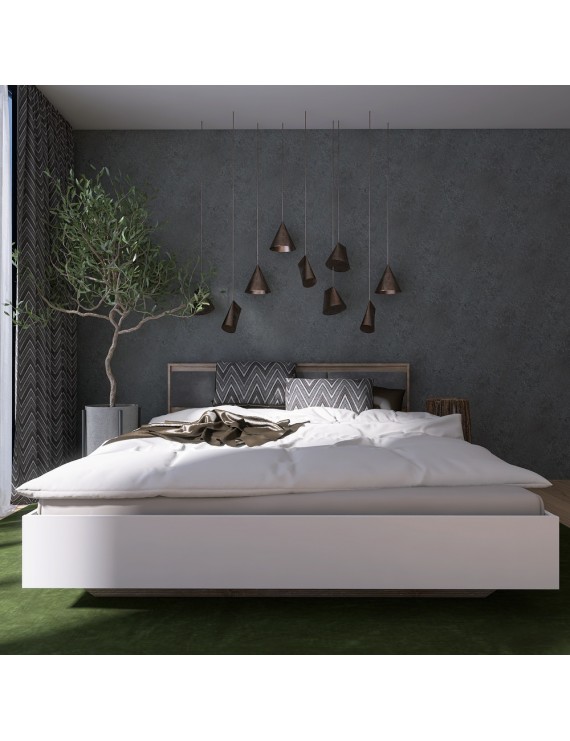 Ліжко двоспальне (щит ДСП під матрац) Еверест Сіті-1600 200,5х168,8х82,6 см Дуб сонома/Білий (DTM-071116)