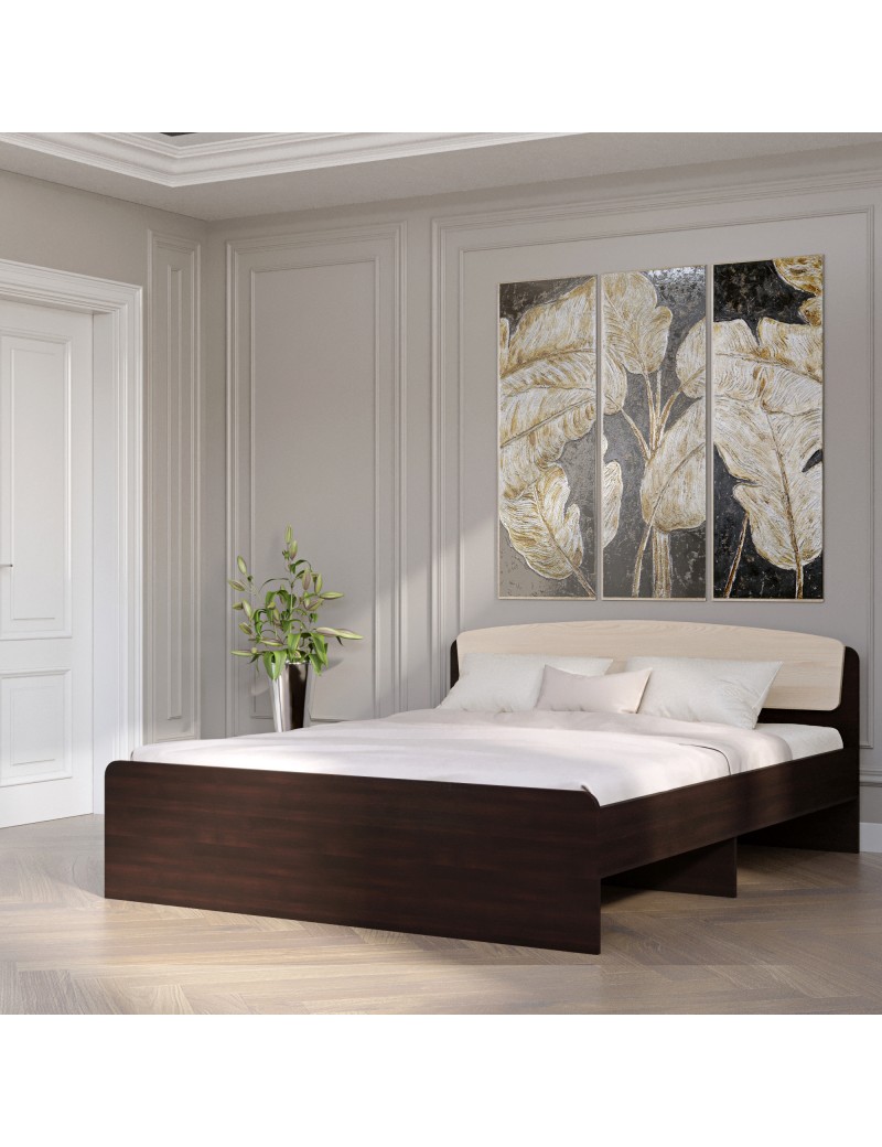 Ліжко двоспальне Еверест Асторія (без ящиків) 160х200 см венге/дуб молочний (DTM-2082)