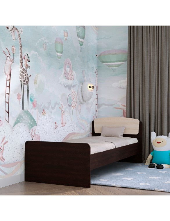 Односпальне ліжко Еверест Асторія-2 80х190 см венге/дуб молочний (DTM-2105)