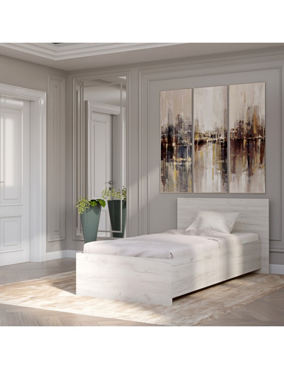 Односпальне ліжко Еверест Соната-900 90х200 см дуб крафт білий (DTM-2675)