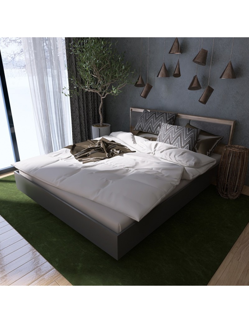 Ліжко двоспальне (щит ДСП під матрац) Еверест Сіті-1400 200,5х148,8х82,6 см Дуб сонома/Графіт (DTM-071111)