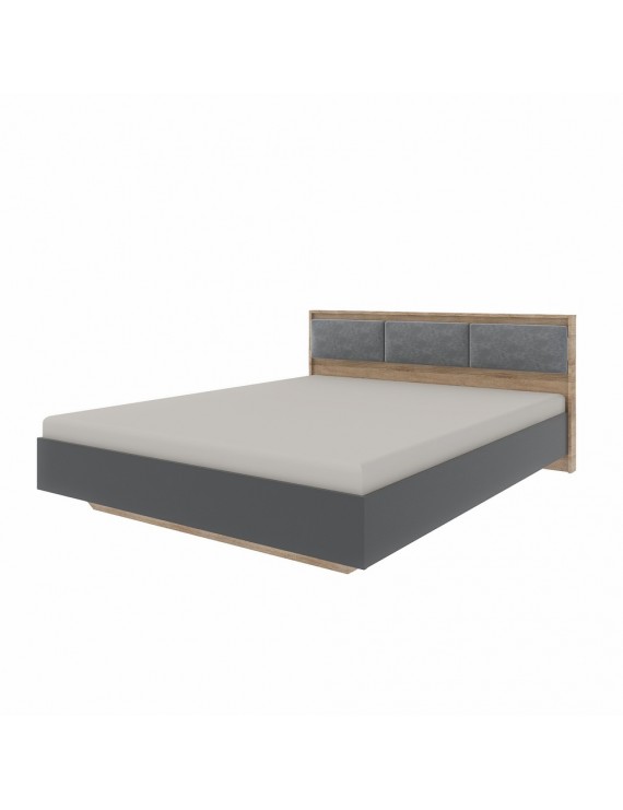 Ліжко двоспальне (щит ДСП під матрац) Еверест Сіті-1600 200,5х168,8х82,6 см Дуб сонома/Графіт (DTM-071117)
