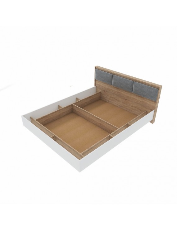 Ліжко двоспальне з підйомним механізмом Еверест Сіті-1400 200,5х148,8х82,6 см Дуб сонома/Білий (DTM-071093)