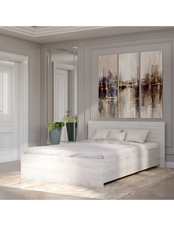 Ліжко двоспальне Еверест Соната-1400 140х200 см дуб крафт білий (DTM-2677)