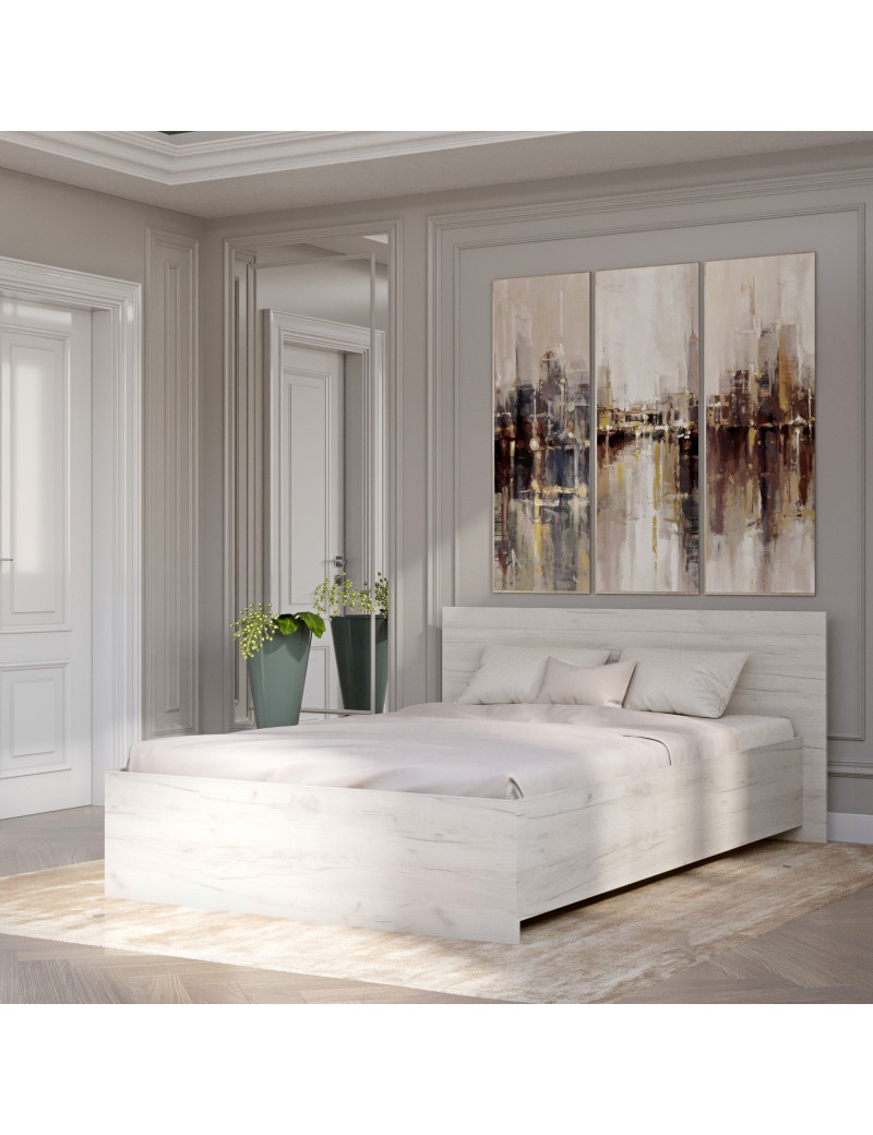 Ліжко двоспальне Еверест Соната-1400 140х200 см дуб крафт білий (DTM-2677)