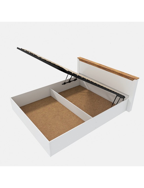 Ліжко двоспальне Еверест Нордік-1600 (підйомний механізм) 160х200 см Білий + Дуб крафт золотий (DTM-5559)