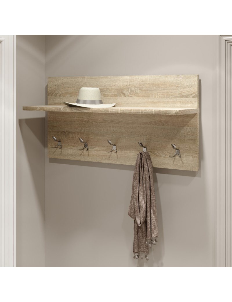Вішалка на стіну Еверест Соната-800 80х40 см Дуб сонома (DTM-2122)