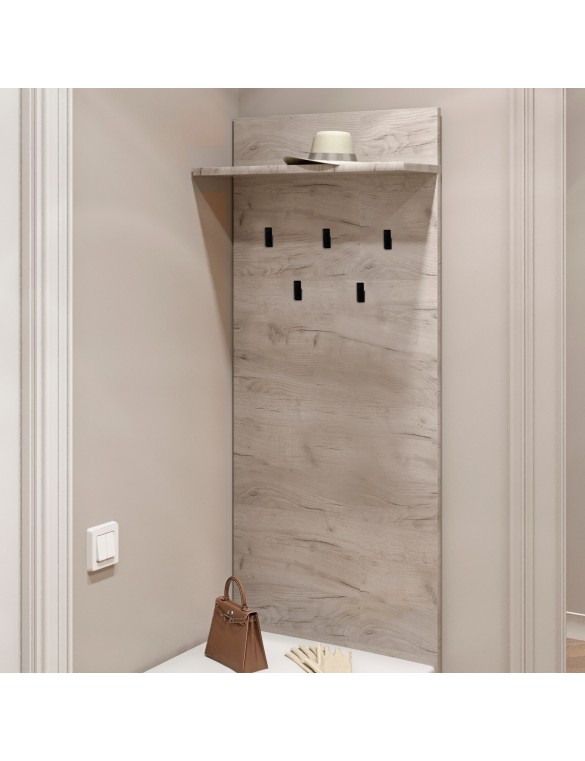 Вішалка на стіну Еверест Соната-600 60х130 см дуб крафт білий (DTM-2727)