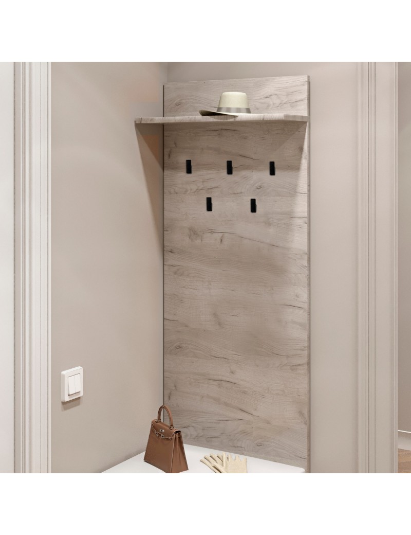 Вішалка на стіну Еверест Соната-600 60х130 см дуб крафт білий (DTM-2727)