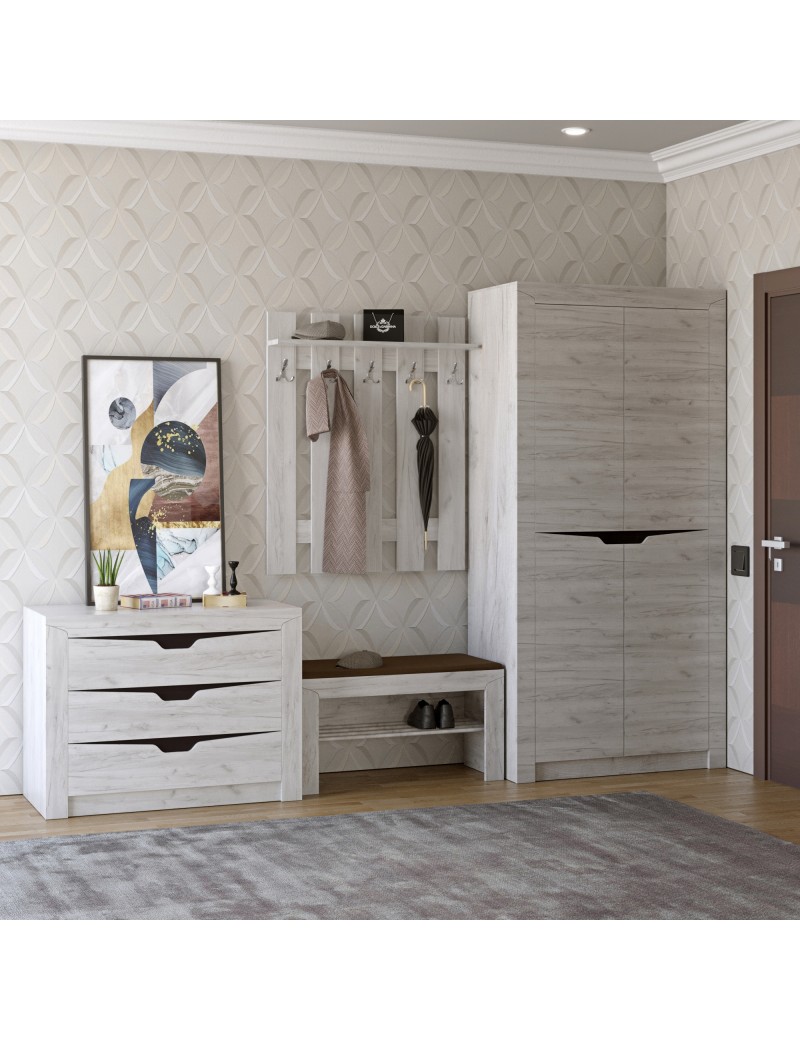 Передпокій Еверест Ліберті 2 (модульний - 4 елементи) дуб крафт білий (DTM-2518)