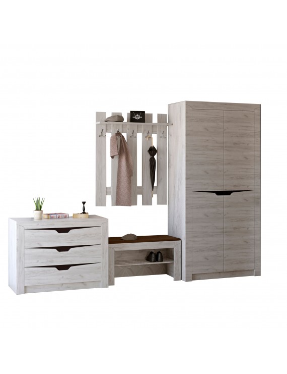 Передпокій Еверест Ліберті 2 (модульний - 4 елементи) дуб крафт білий (DTM-2518)