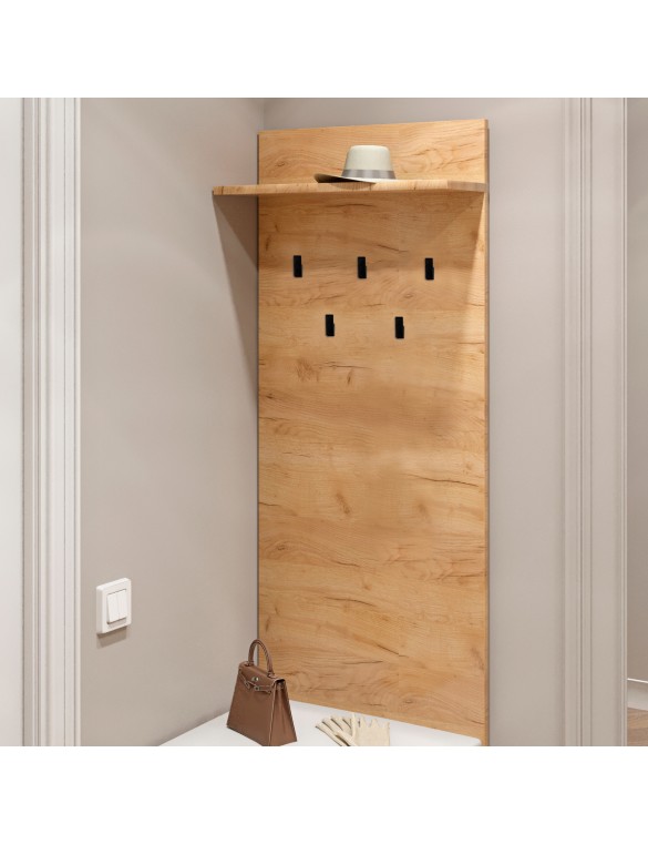 Вішалка на стіну Еверест Соната-600 60х130 см дуб крафт золотий (DTM-2728)