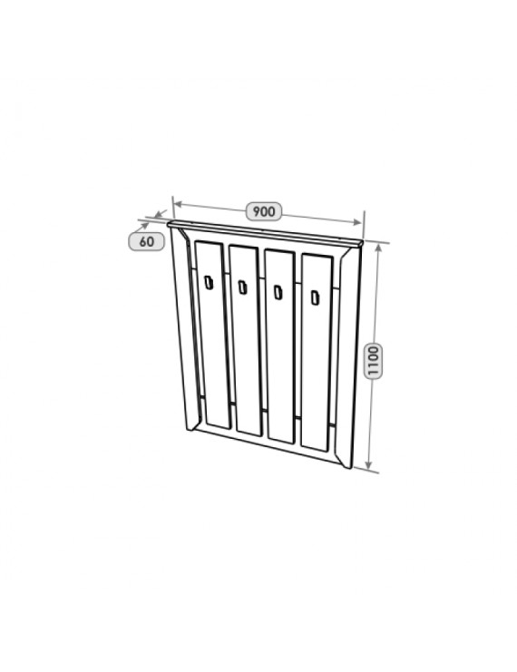 Вішалка настінна Еверест Нордік-900 90х6х110 см Білий + Дуб крафт золотий (DTM-5517)