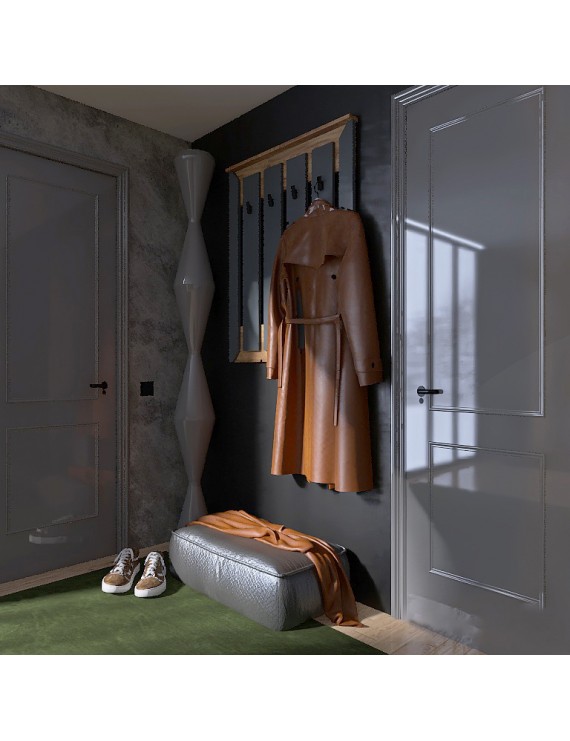 Вішалка настінна Еверест Нордік-900 90х6х110 см Графіт + Дуб крафт золотий (DTM-5518)