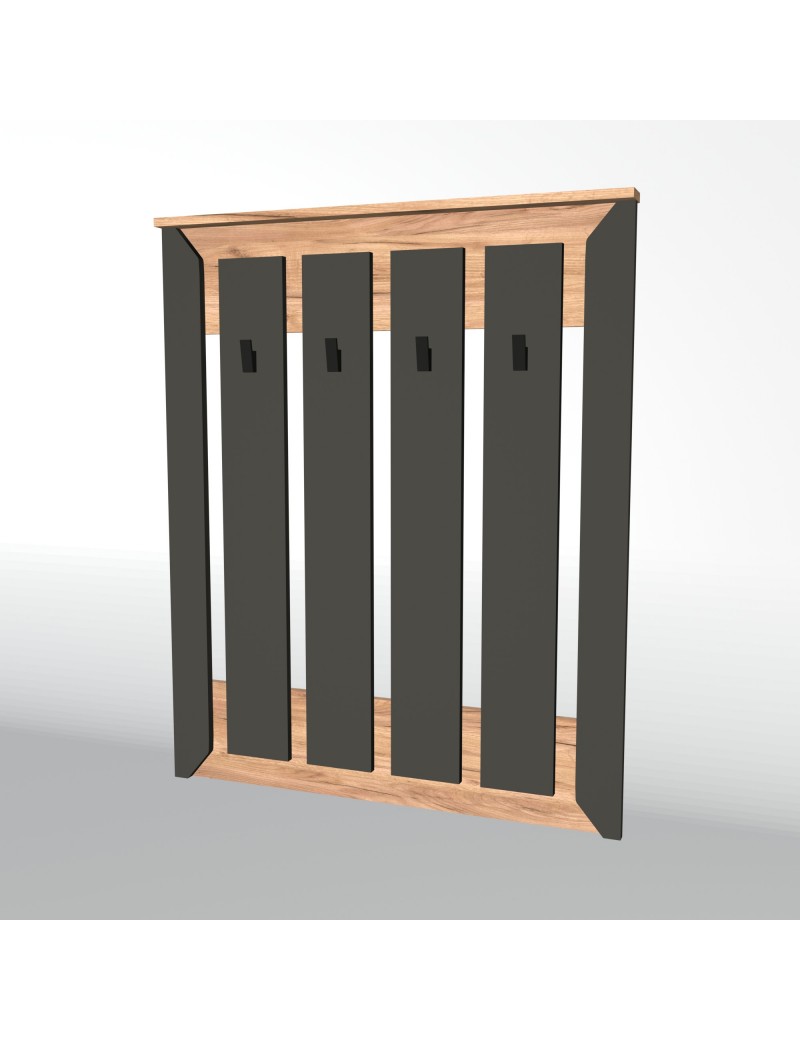 Вішалка настінна Еверест Нордік-900 90х6х110 см Графіт + Дуб крафт золотий (DTM-5518)