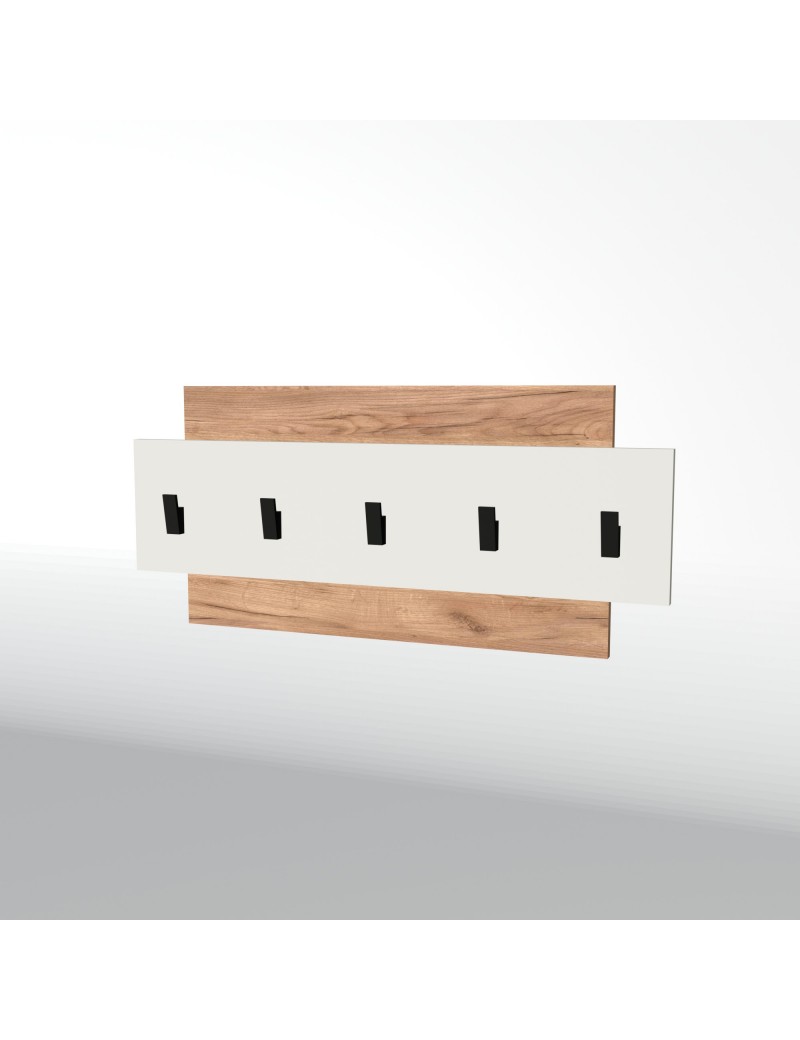 Вішалка настінна Еверест Нордік-800 80х3х36 см Білий + Дуб крафт золотий (DTM-5519)