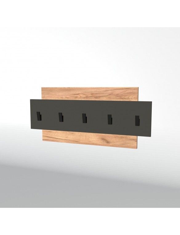 Вішалка настінна Еверест Нордік-800 80х3х36 см Графіт + Дуб крафт золотий (DTM-5520)