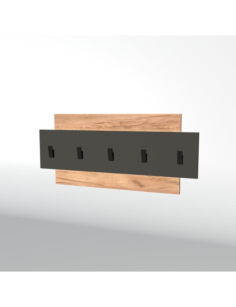 Вішалка настінна Еверест Нордік-800 80х3х36 см Графіт + Дуб крафт золотий (DTM-5520)