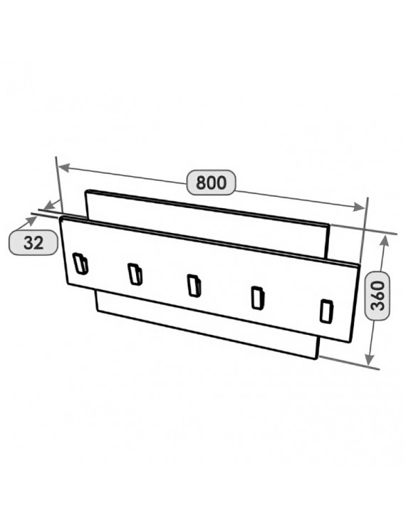 Вішалка настінна Еверест Нордік-800 80х3х36 см Графіт + Дуб крафт золотий (DTM-5520)