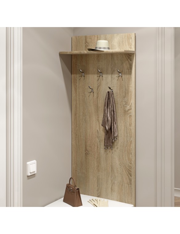 Вішалка на стіну Еверест Соната-600 60х130 см Дуб сонома (DTM-2120)