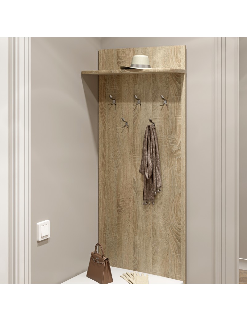 Вішалка на стіну Еверест Соната-600 60х130 см Дуб сонома (DTM-2120)