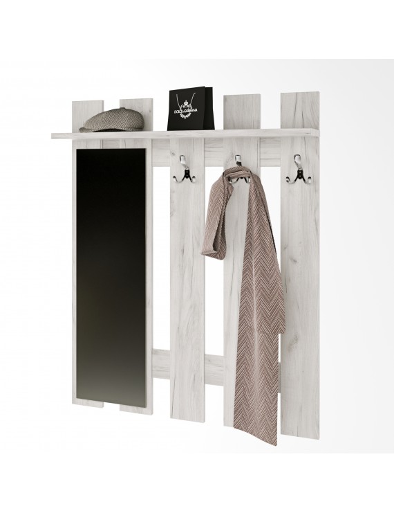 Вішалка настінна з дзеркалом Еверест Ліберті 90x15.2x110 см дуб крафт білий (DTM-2630)