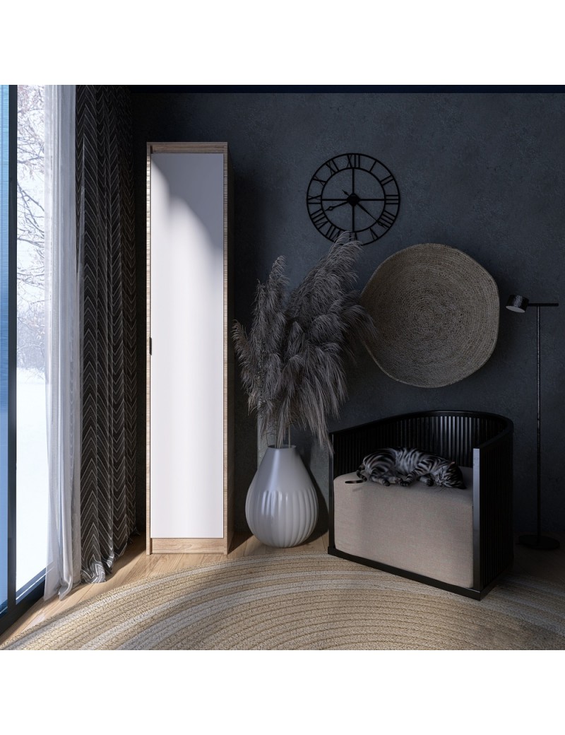 Шафа-пенал закрита Еверест Сіті-400 Дуб сонома/Білий (DTM-071094)