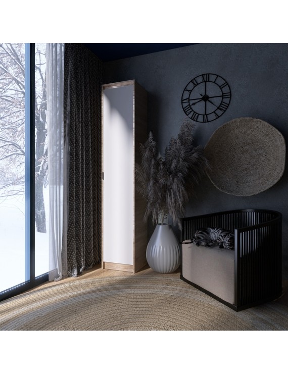 Шафа-пенал закрита Еверест Сіті-400 Дуб сонома/Білий (DTM-071094)