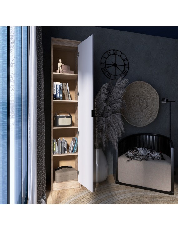 Шафа-пенал закрита Еверест Сіті-400 Дуб сонома/Білий (DTM-071094)