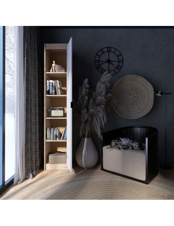 Шафа-пенал закрита Еверест Сіті-400 Дуб сонома/Білий (DTM-071094)