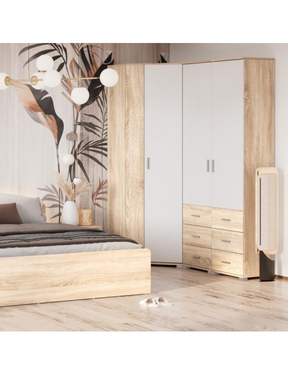 Шафа кутова Еверест Бриз ШКУ-14 Дуб сонома/Білий (DTM-073874)