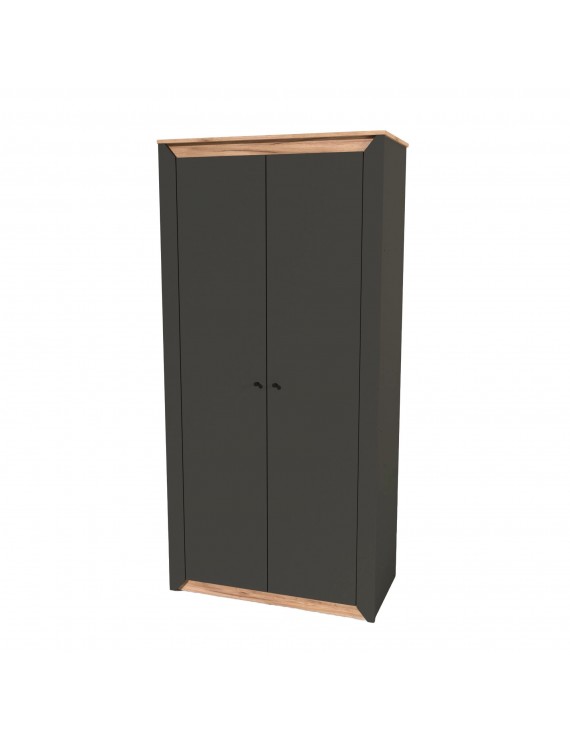 Шафа дводверна Еверест Нордік-990 Графіт + Дуб крафт золотий (DTM-5536)