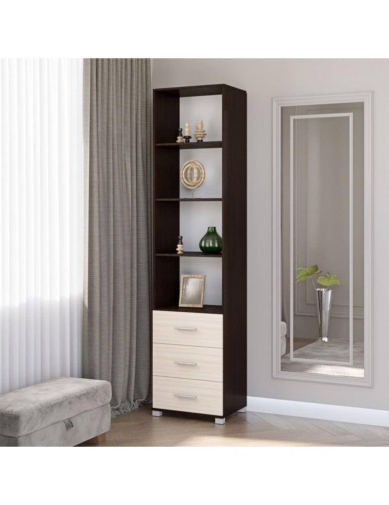 Шафа-пенал відкрита з ящиками Еверест Бриз-16 венге + дуб молочний (DTM-2283)