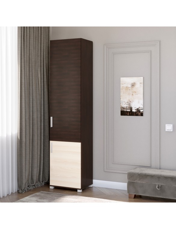 Шафа-пенал закрита Еверест Бриз-15 венге + дуб молочний (DTM-2267)