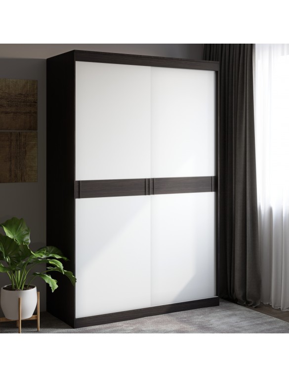 Шафа-купе Еверест Соната 1400 дводверна 140х60х217 венге темний+білий (DTM-2394)