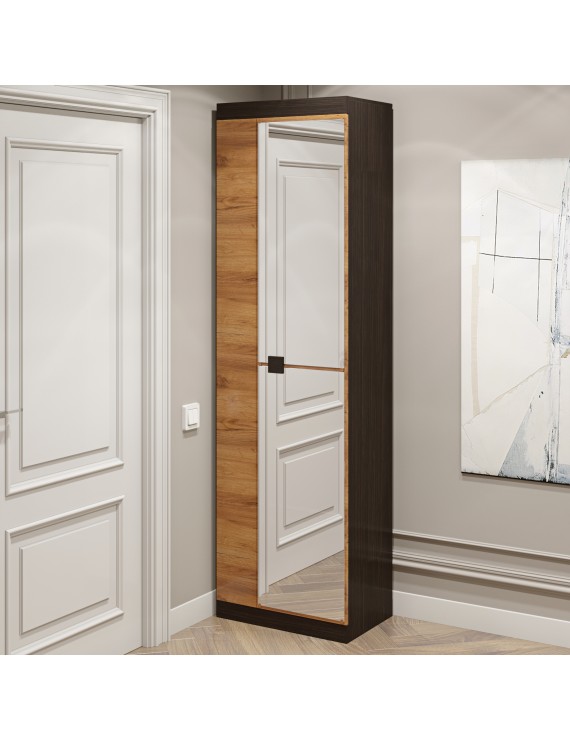 Шафа розпашна Еверест Соната-600 з дзеркалом венге темний + дуб крафт золотий (DTM-2634)